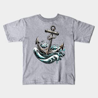 Nautical Vintage Ship Anchor Kids T-Shirt